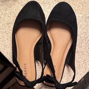 Torrid Black Flats with Bow Detail
